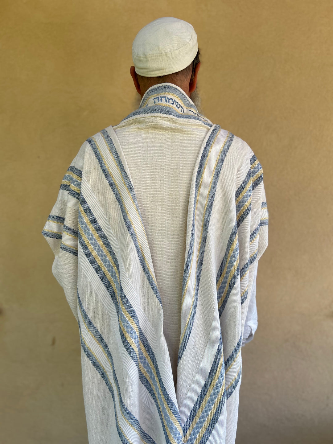 Handmade Tallit - Hochma White Background