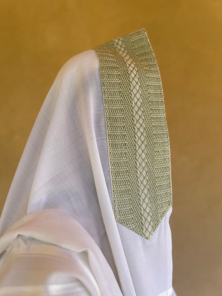 Wool Tallit with Handmade Crown - Asher