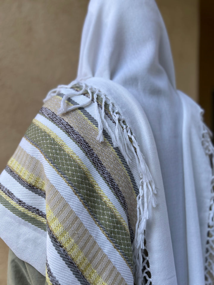 Handmade Wool tallit - Kerem