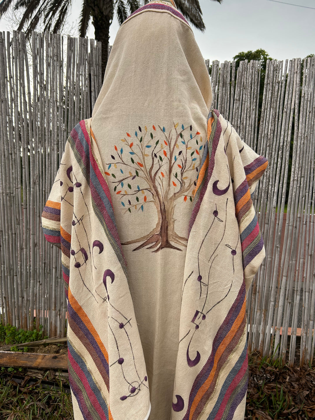 Handmade Tallit - Tree of Life Art with Nusical Notes