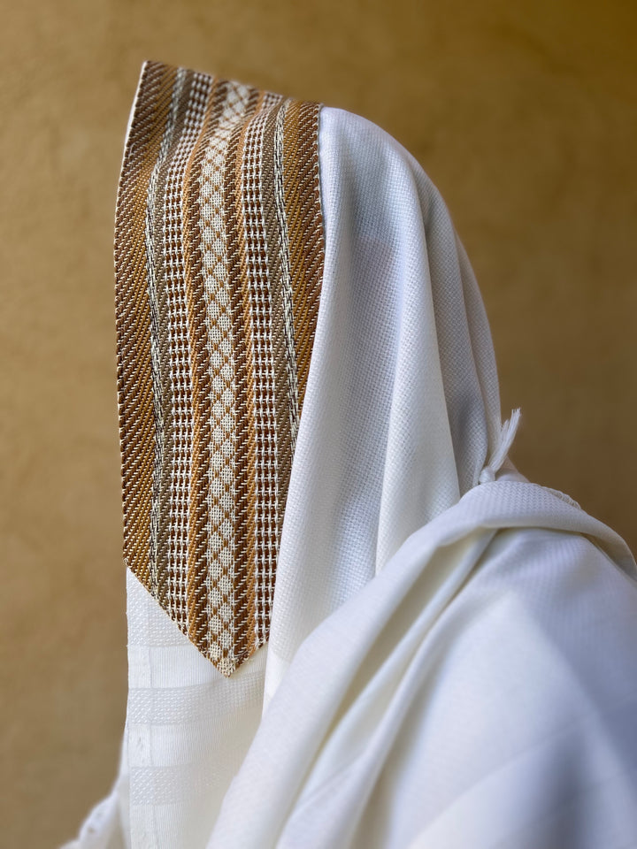Wool Tallit with Handmade Crown - Dan