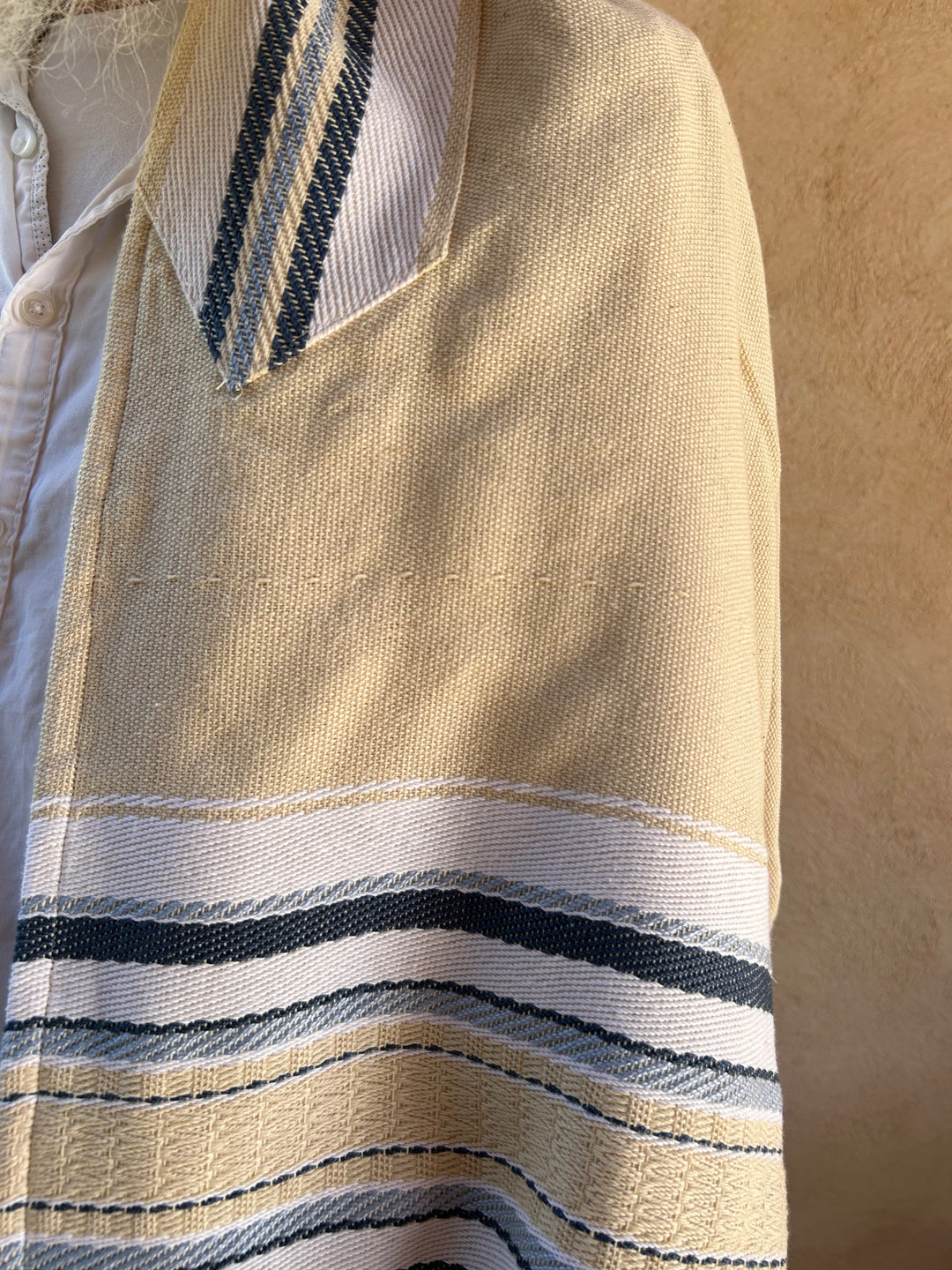 DAAT BLUE - Handmade Cotton Tallit Ready to Ship