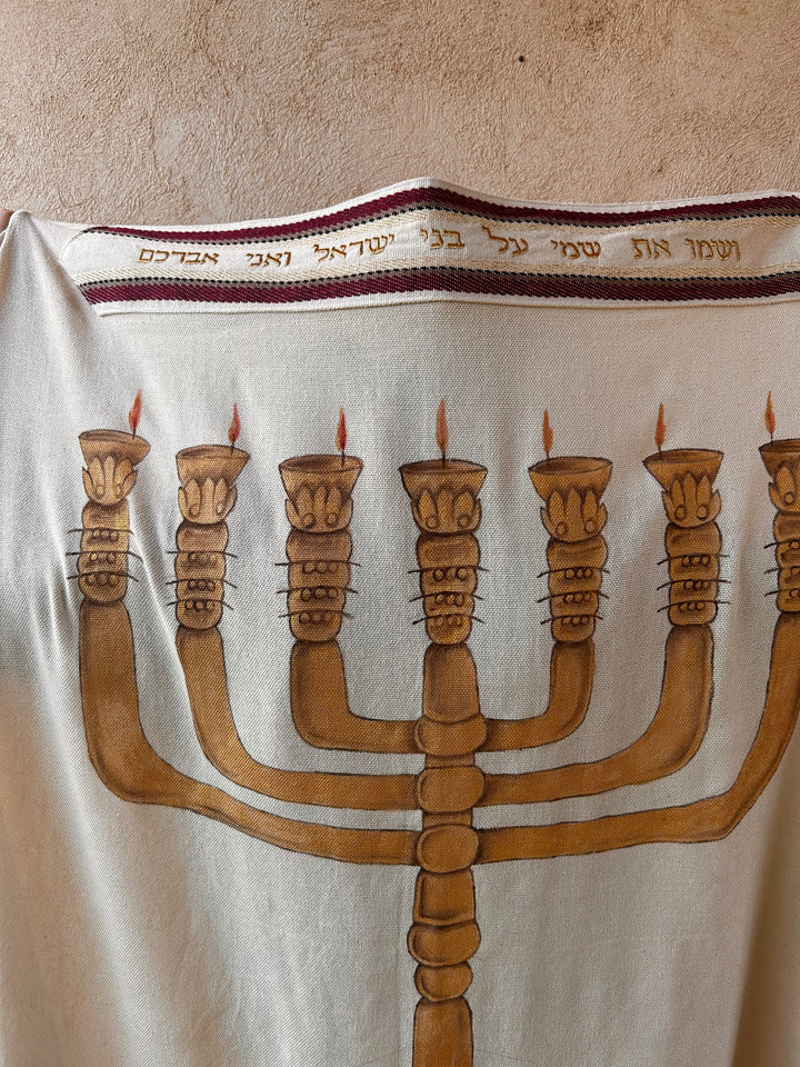 Handmade Tallit - Menorah