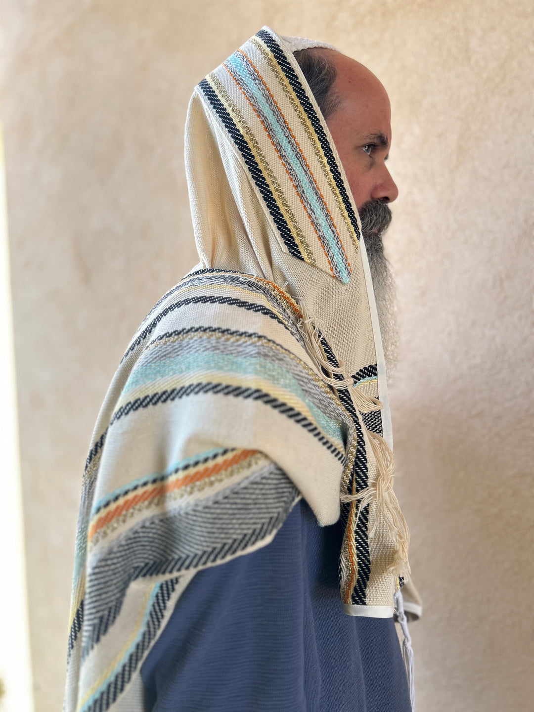 Tallit For Man, Jewish Gift, High Holidays, Jewish Prayer Shawl, Handwoven Tallit, Cotton Tallit, Wedding Tallit Set, White Prayer Shawl