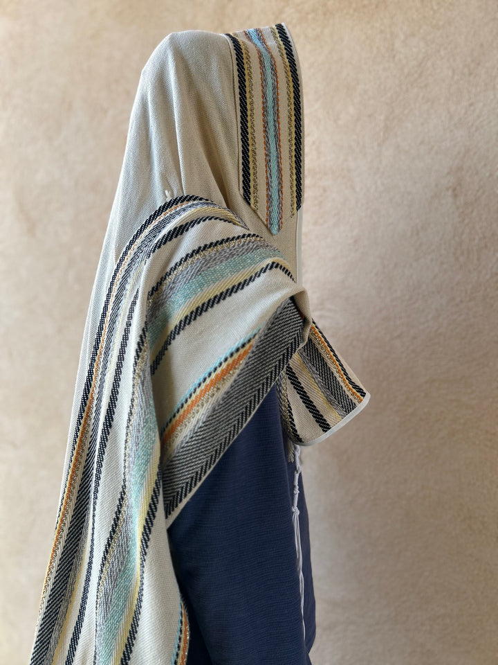 Tallit For Man, Jewish Gift, High Holidays, Jewish Prayer Shawl, Handwoven Tallit, Cotton Tallit, Wedding Tallit Set, White Prayer Shawl