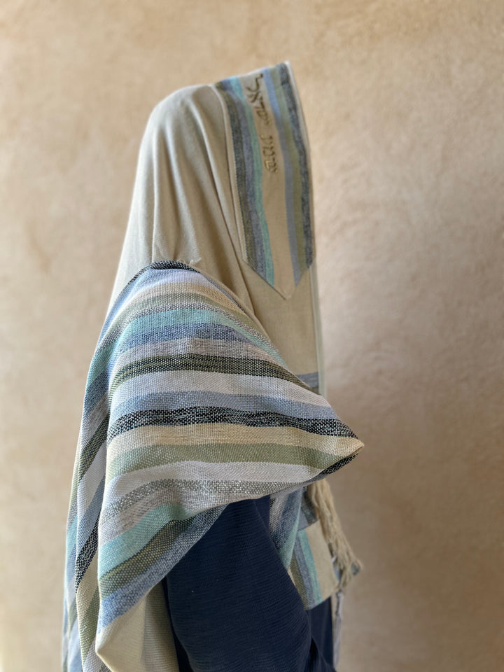 Handmade Tallit - Gan Eden, Blue