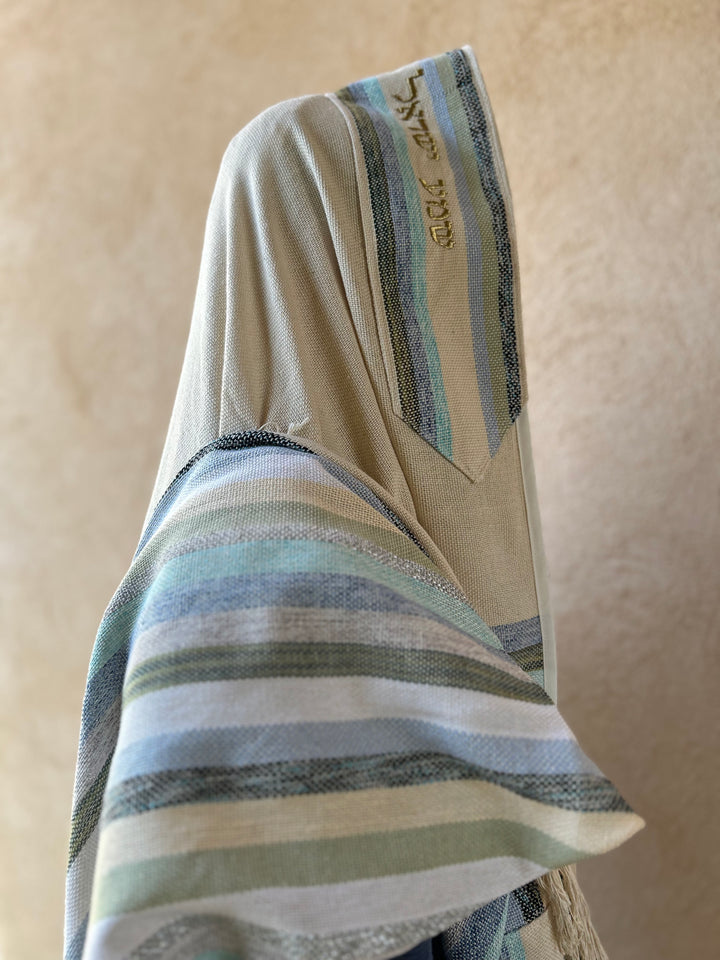 Handmade Tallit - Gan Eden, Blue