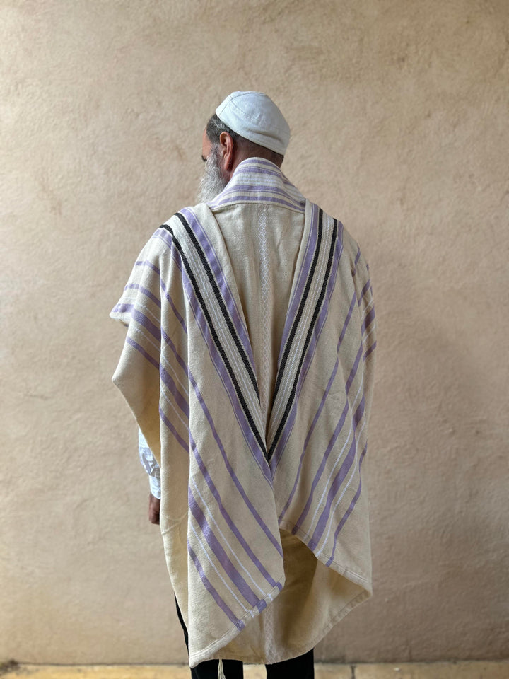 Tallit Lavender Handmade Cotton Tallit Ready to Ship