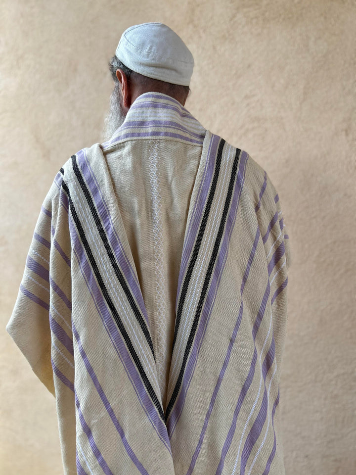 Tallit Lavender Handmade Cotton Tallit Ready to Ship