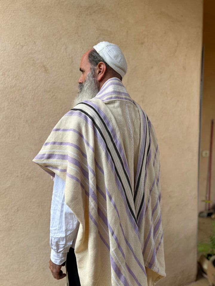 Tallit Lavender Handmade Cotton Tallit Ready to Ship