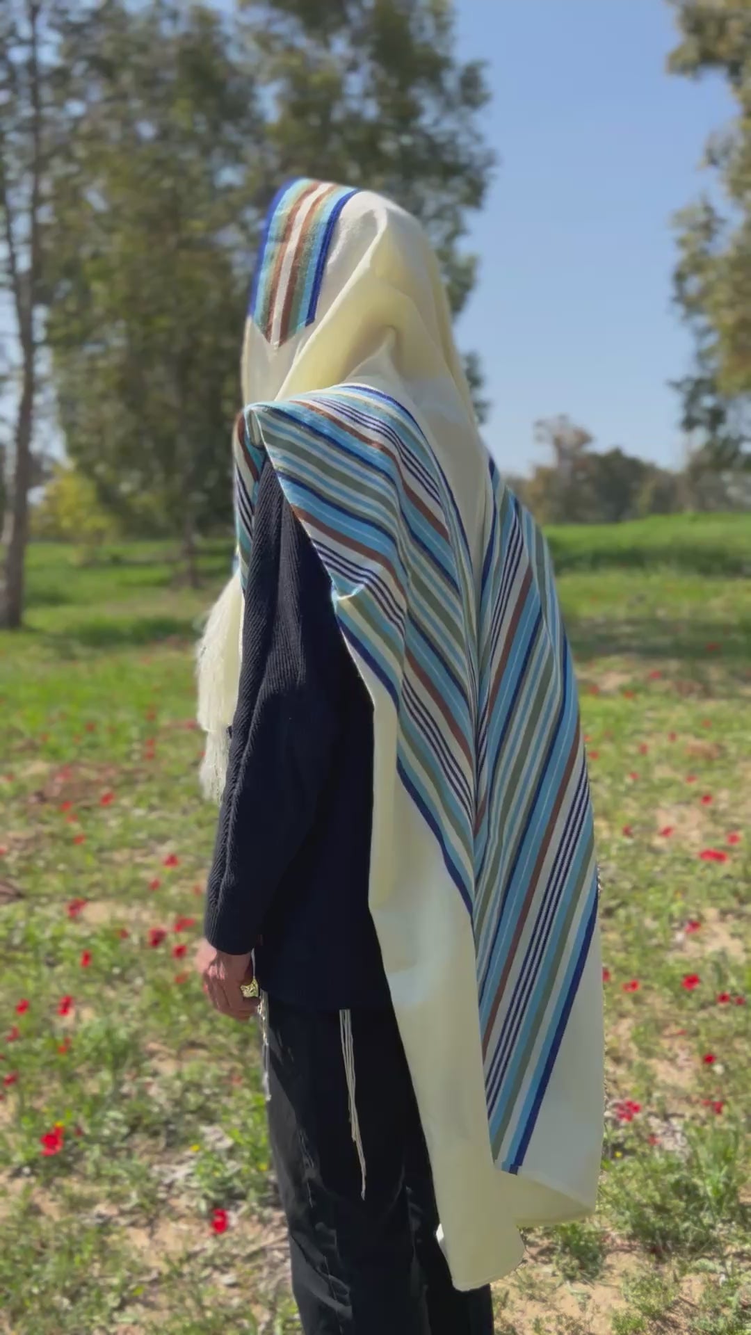 Handmade Wool tallit - Rotem
