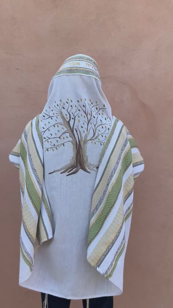 Handmade Tallit - Gefen with Tree of Life