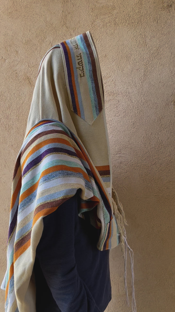 Handmade Tallit - Gan Eden Orange