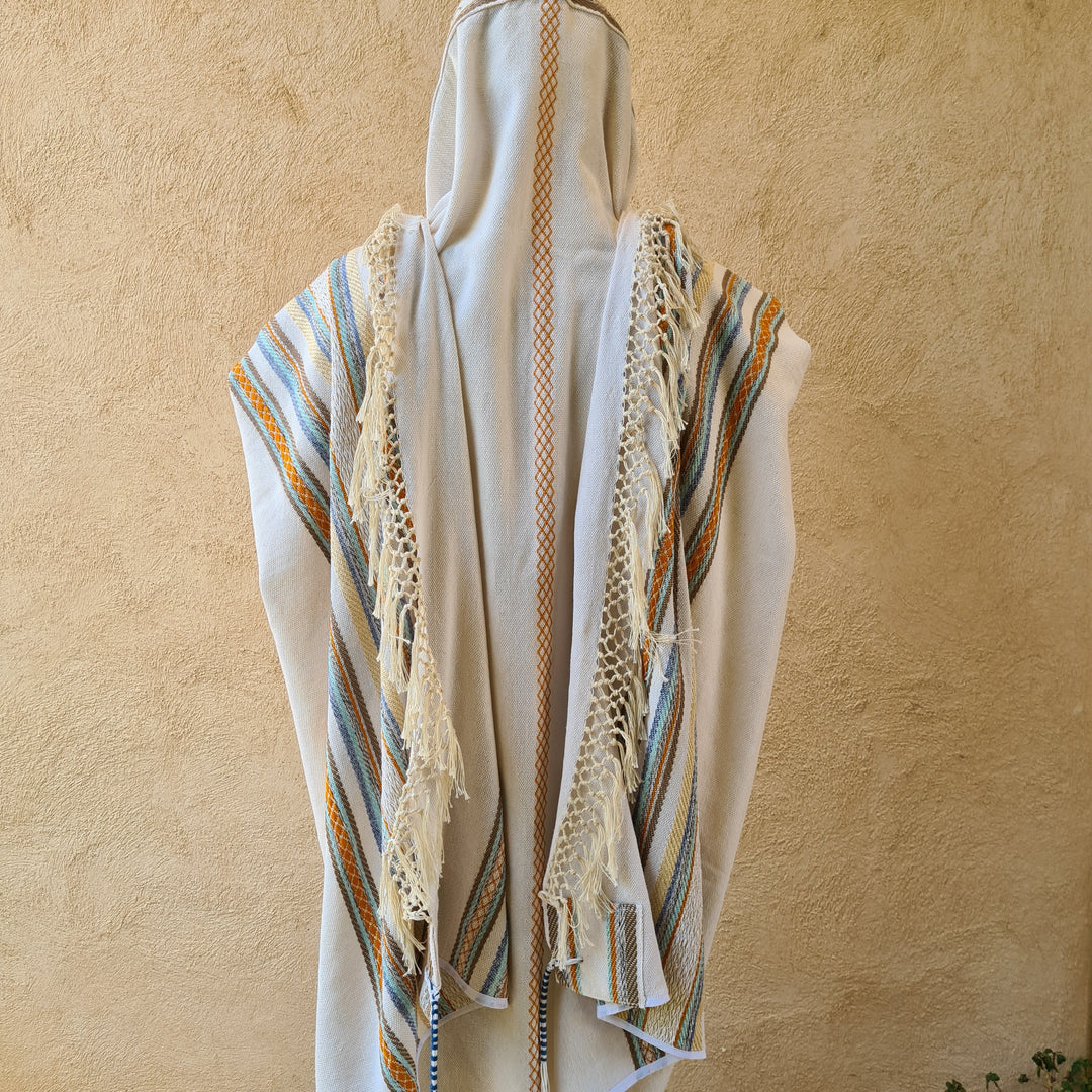 Handmade Tallit - Tavor white background