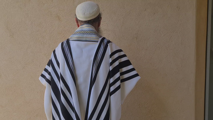 Wool Tallit with Handmade Crown - Shimon