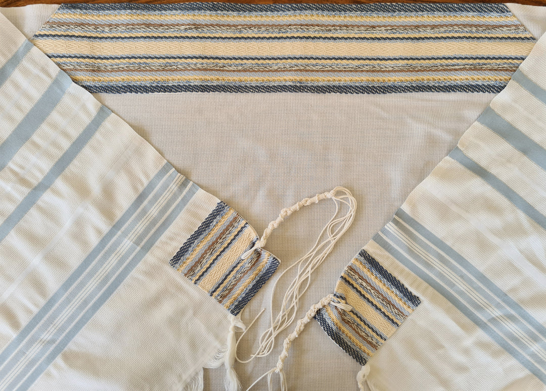Handmade Wool/Cotton Tallit - Leshem