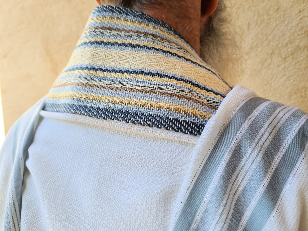 Handmade Wool/Cotton Tallit - Leshem