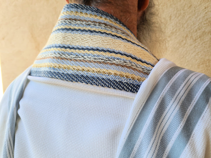 Handmade Wool/Cotton Tallit - Leshem