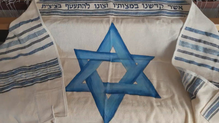 Jewish Wedding, High Holidays, Woven Tallit, Jewish Prayer Shawl, Cotton Tallit, Tallit Set, Tallit For Man, Tallis, White Prayer Shawl