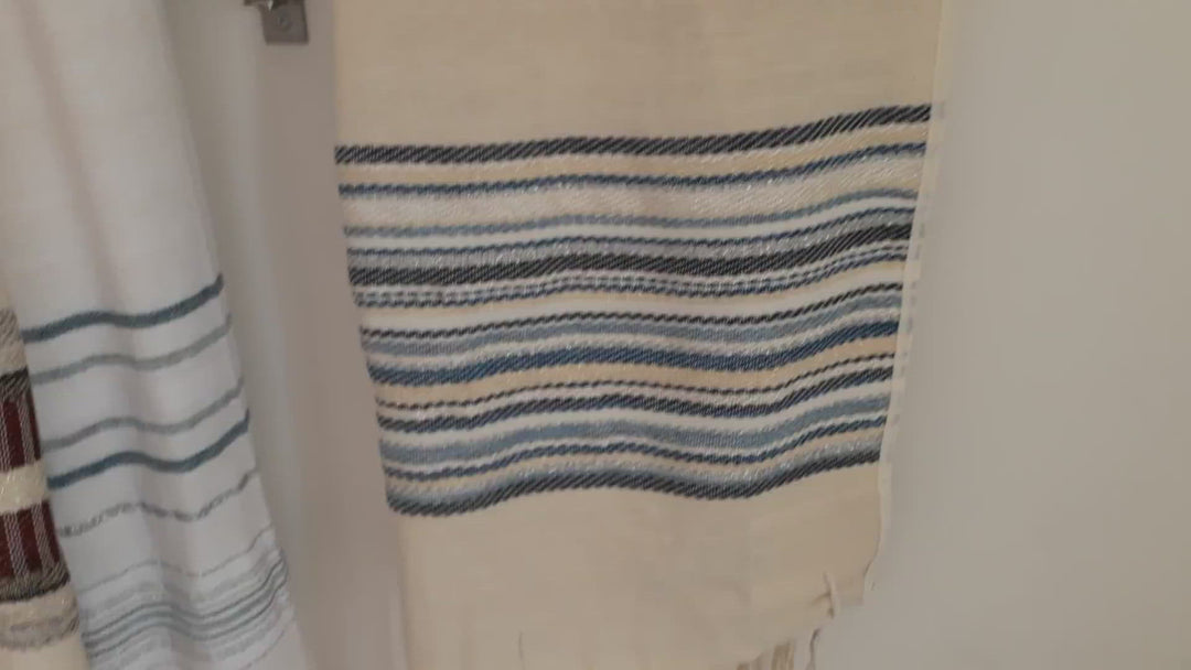 Handmade Tallit - Gevura Blue