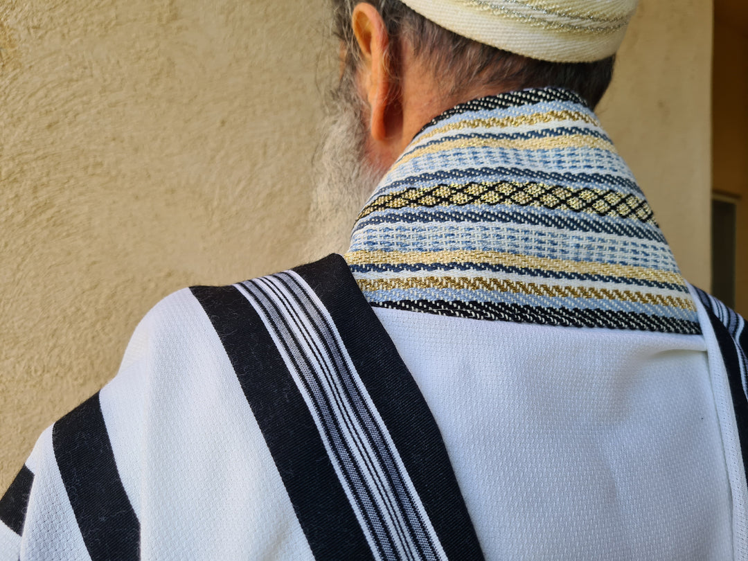 Wool Tallit with Handmade Crown - Shimon