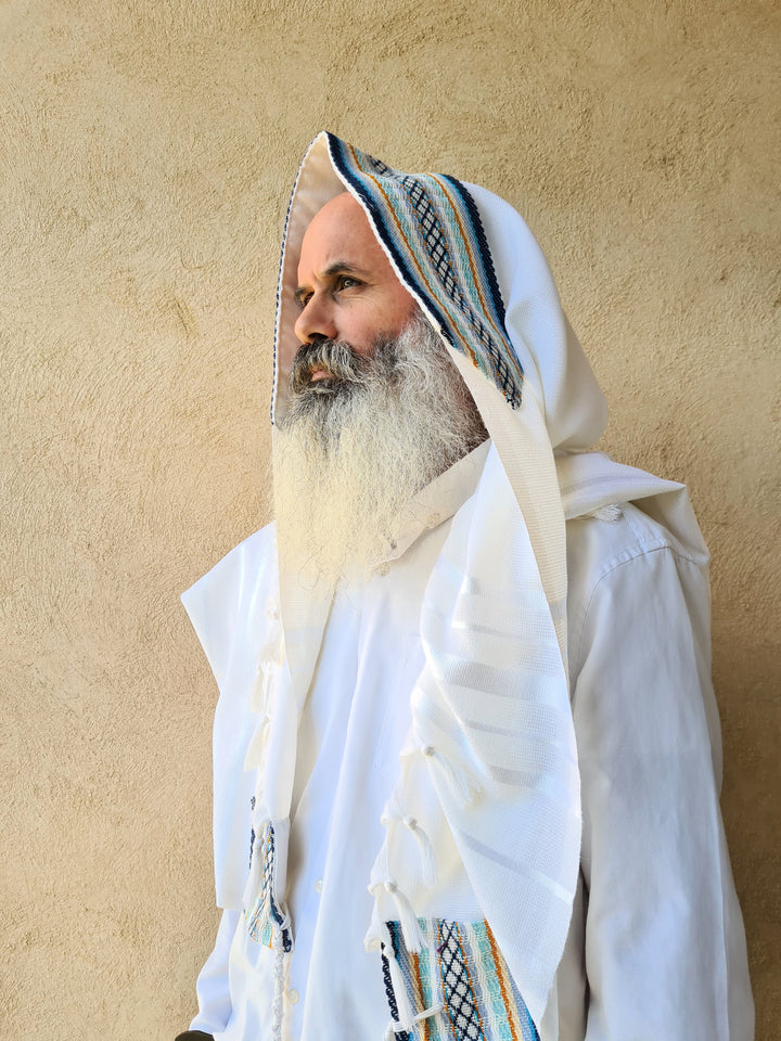 Handmade Wool/Cotton Tallit - Yotam