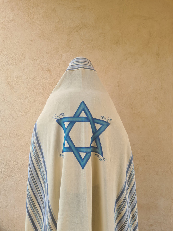 Handmade Tallit - Yonatan with Star of David