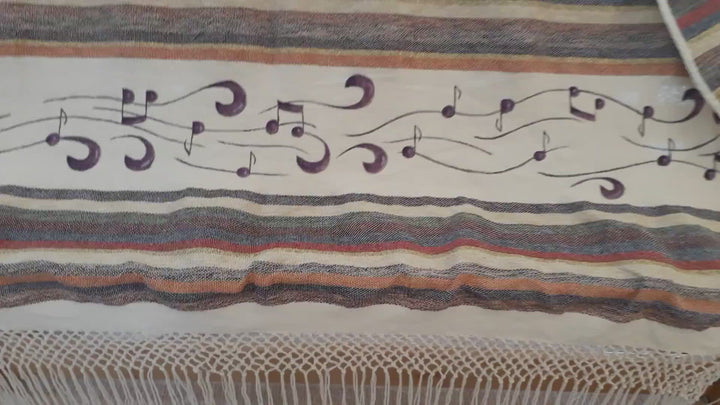 Handmade Tallit - Colrful Musical Notes