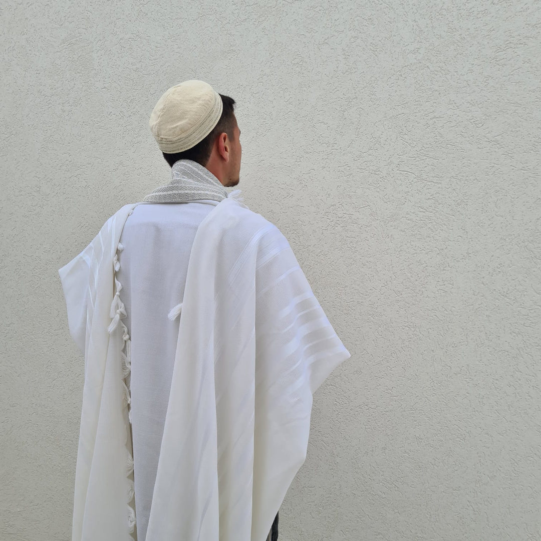Wool Tallit with Handmade Crown - Shemuel
