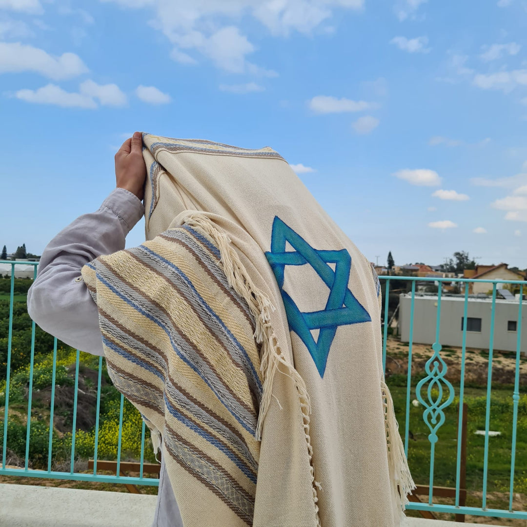 Handmade Tallit - Hod with Star of David
