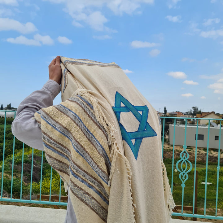 Handmade Tallit - Hod with Star of David