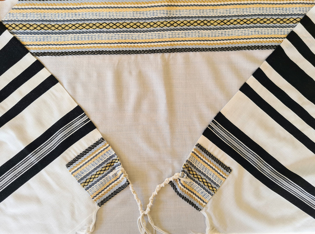 Wool Tallit with Handmade Crown - Shimon