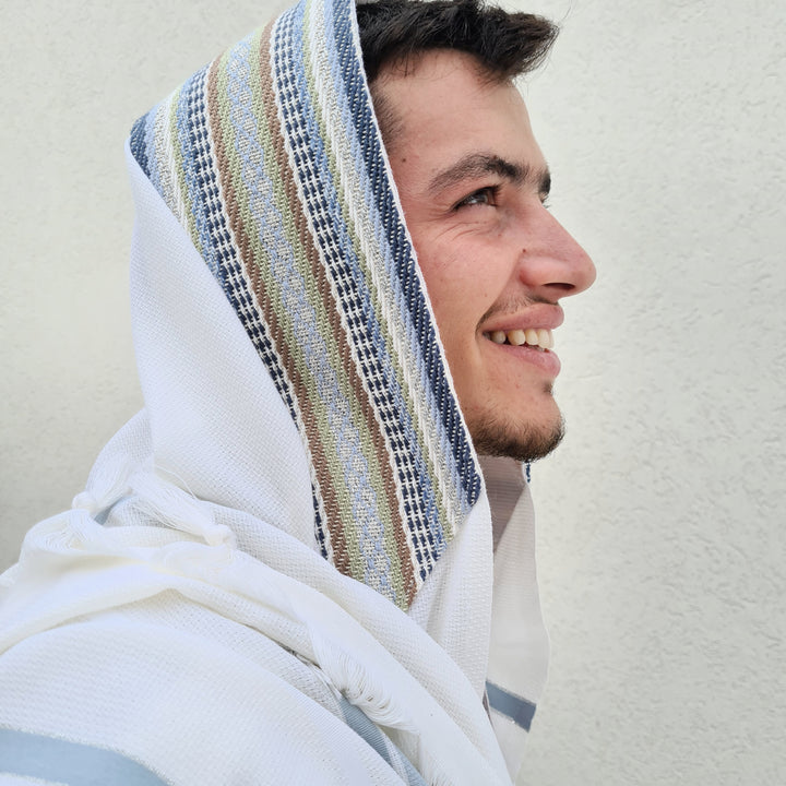Handmade Wool/Cotton Tallit -Eliya