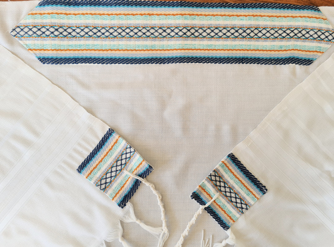 Handmade Wool/Cotton Tallit - Yotam