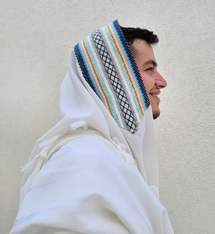 Handmade Wool/Cotton Tallit - Yotam