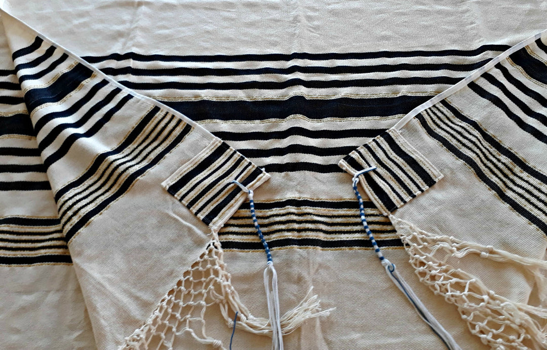 Jewish Gift, High Holidays, Jewish Prayer Shawl, Handwoven Tallit, Cotton Tallit, Wedding Tallit Set, Tallit For Man, White Prayer Shawl
