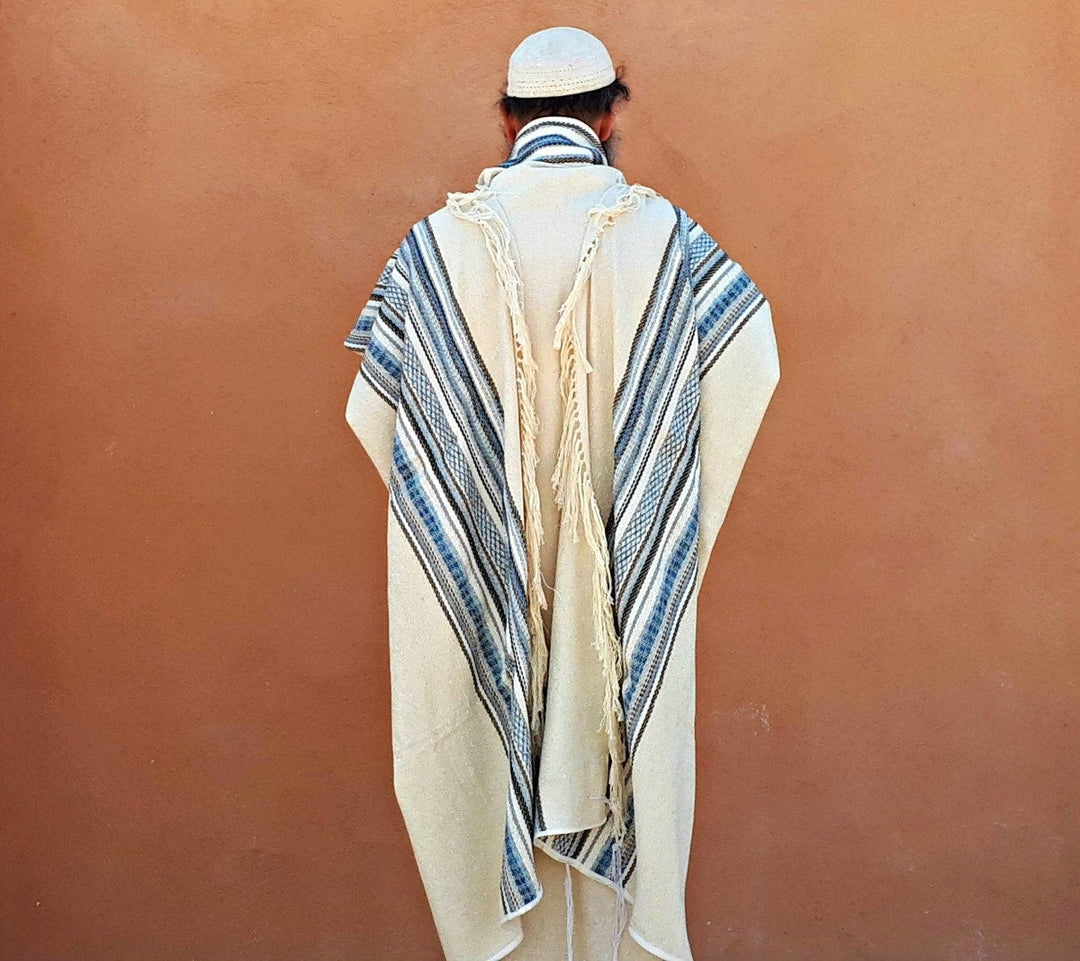 Tallit, Jewish, High Holidays, Jewish Prayer Shawl, Handwoven Tallis, Cotton Tallit, Wedding Tallit Set, Tallit For Man, White Prayer Shawl
