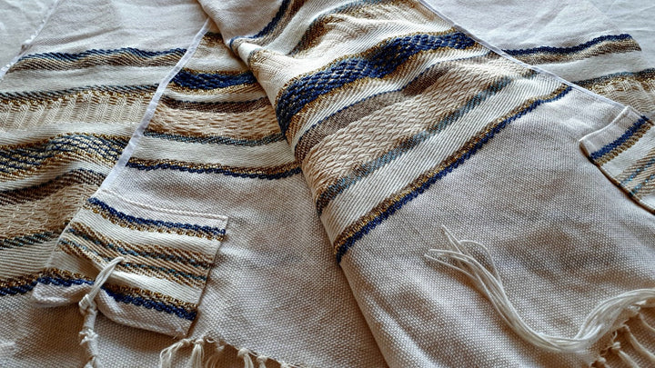 Tallit For Man, Jewish Gift, High Holidays, Jewish Prayer Shawl, Handwoven Tallit, Cotton Tallit, Wedding Tallit Set, White Prayer Shawl