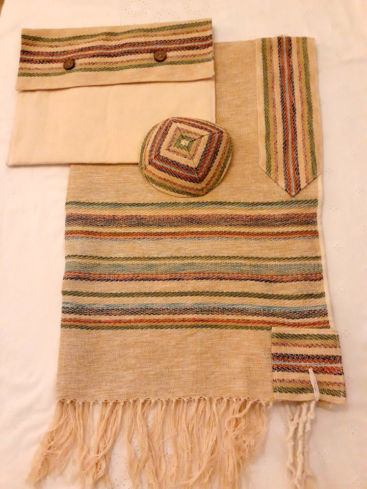 Israeli Tallit, Jewish Prayer Shawl, Handmade Tallit Woven, Cotton Tallit, Wedding Tallit Set, Tallit Man, Judaica Gift Jewish, Bar Mitzvah