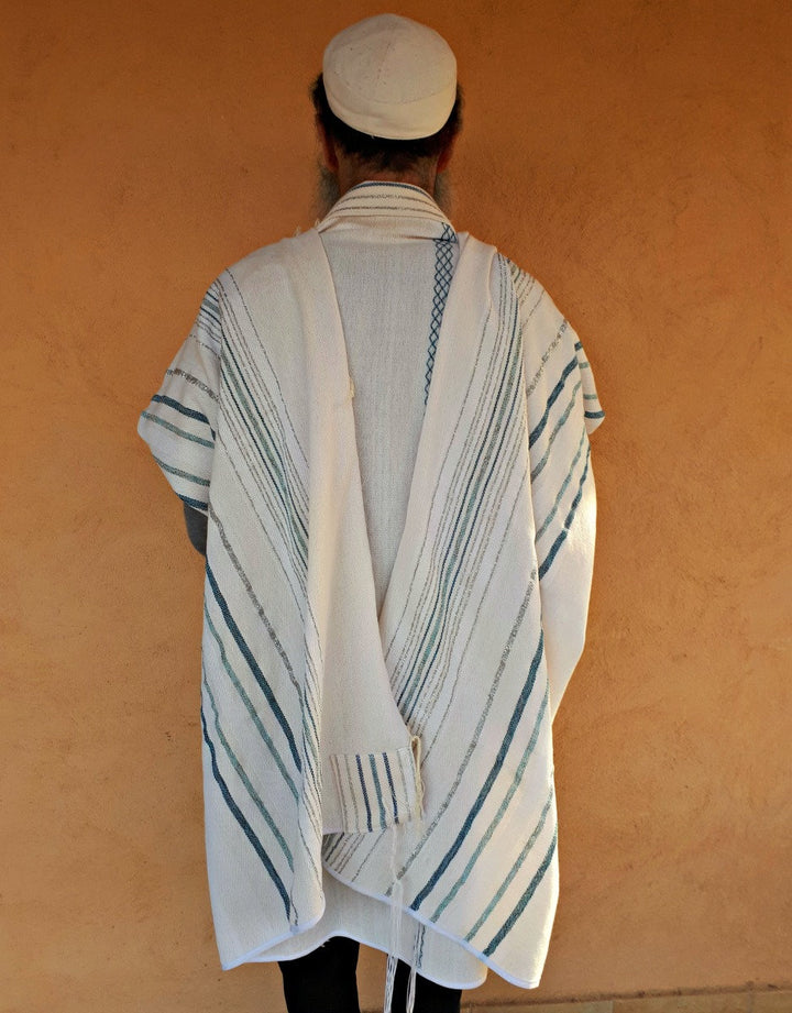 Prayer Shawl Set, Tallit, Jewish Prayer Shawl, Handwoven Tallit, Cotton Tallit, Wedding Tallit, Tallit Man, White Prayer Shawl, Judaica