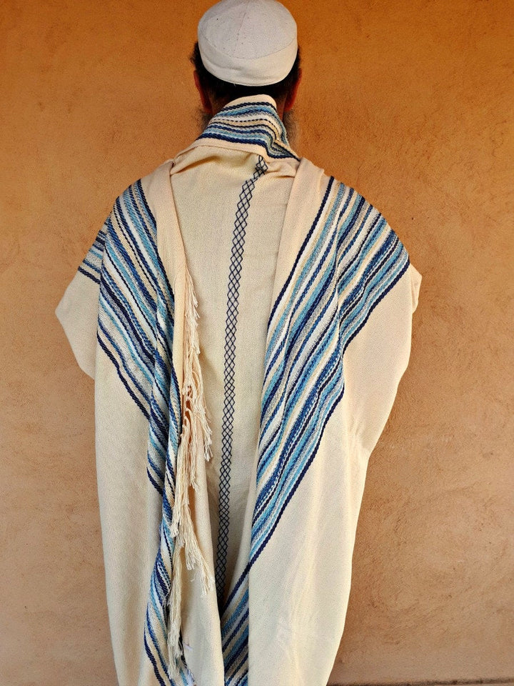 Tallit Set, Prayer Shawl, Jewish Prayer Shawl, Handwoven Tallit, Cotton Tallit, Wedding Tallit, Tallit Man, White Prayer Shawl, Judaica