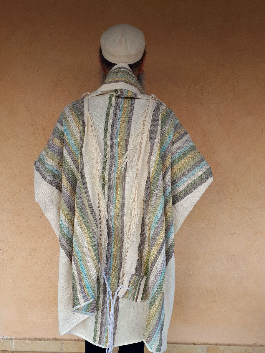 Tallit Set, Prayer Shawl, Jewish Prayer Shawl, Handwoven Tallit, Cotton Tallit, Wedding Tallit, Tallit Man,Jewish White Prayer Shawl Judaica