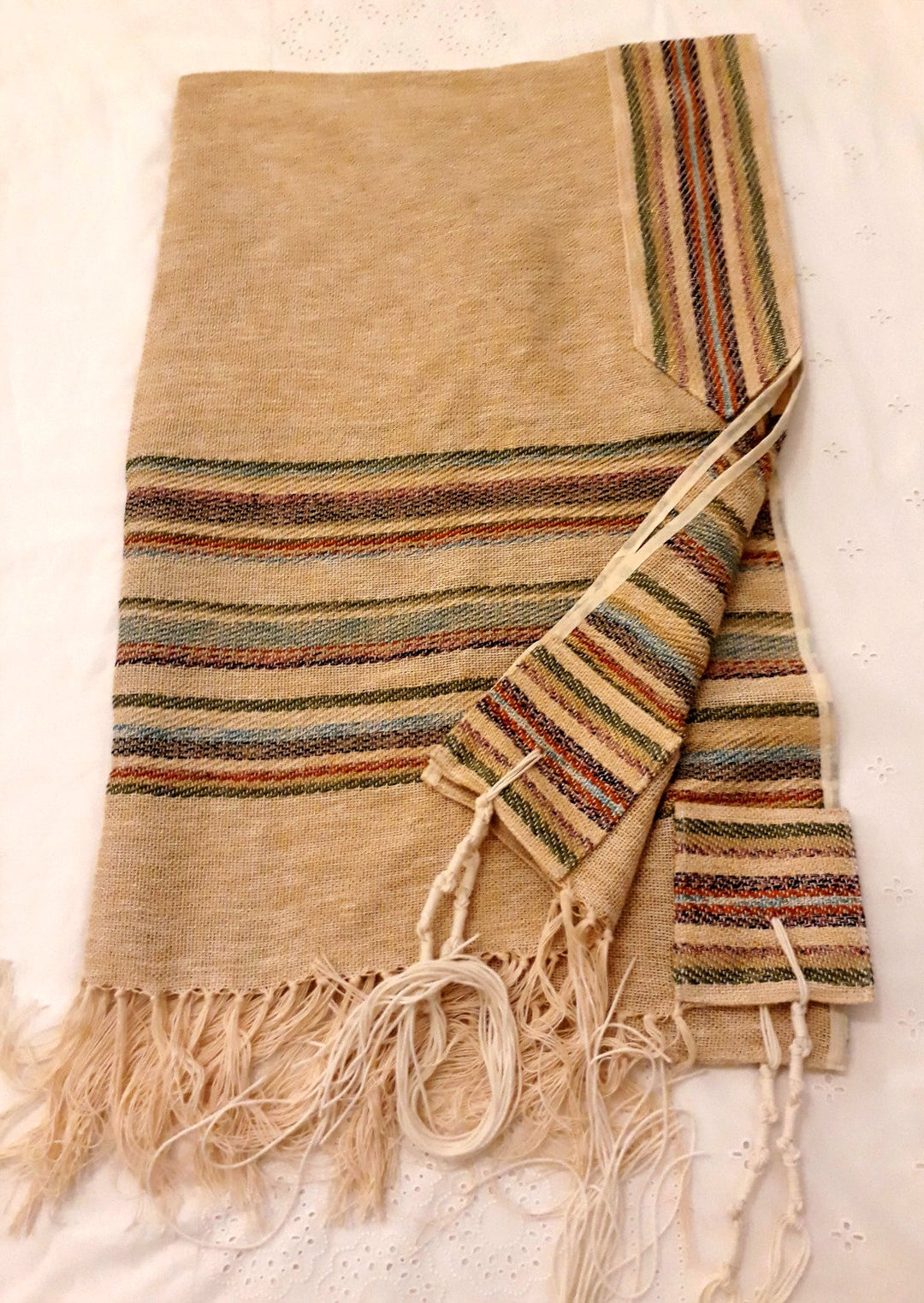 Israeli Tallit, Jewish Prayer Shawl, Handmade Tallit Woven, Cotton Tallit, Wedding Tallit Set, Tallit Man, Judaica Gift Jewish, Bar Mitzvah