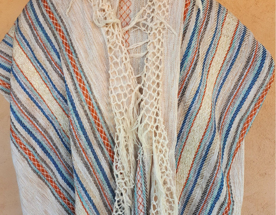 Israeli Prayer Shawl, Jewish High Holidays, Jewish Wedding, Cotton Tallit, Tallit For Man, Tallis Woven, White Prayer Shawl, Tallit Handmade