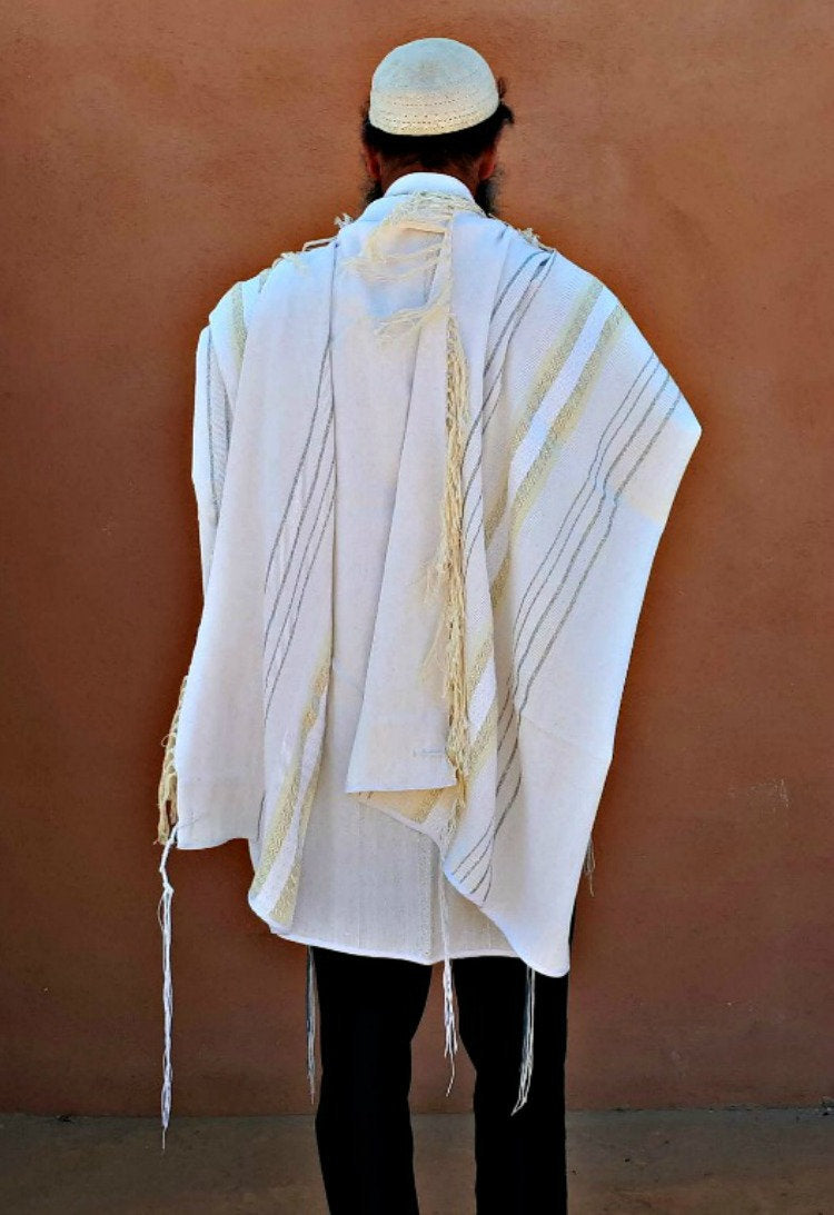 Bar Mitzvah, High Holidays, Woven Tallit, Jewish Prayer Shawl, Cotton Tallit, Tallit Set, Tallit For Man, Tallis, White Prayer Shawl, Tallis