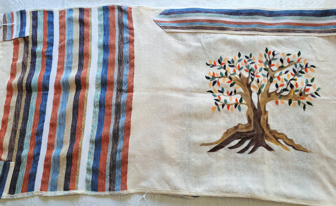 Custom Tallit, Tree of Life Art, Jewish Prayer Shawl, Jewish Gift Judaica, Woven Tallit White, Cotton Tallit Hebrew, Israeli Tallit HandmadeCustom Tallit, Tree of Life Art, Jewish Prayer Shawl, Jewish Gift Judaica, Woven Tallit White, Cotton Tallit Hebrew, Israeli Tallit Handmade