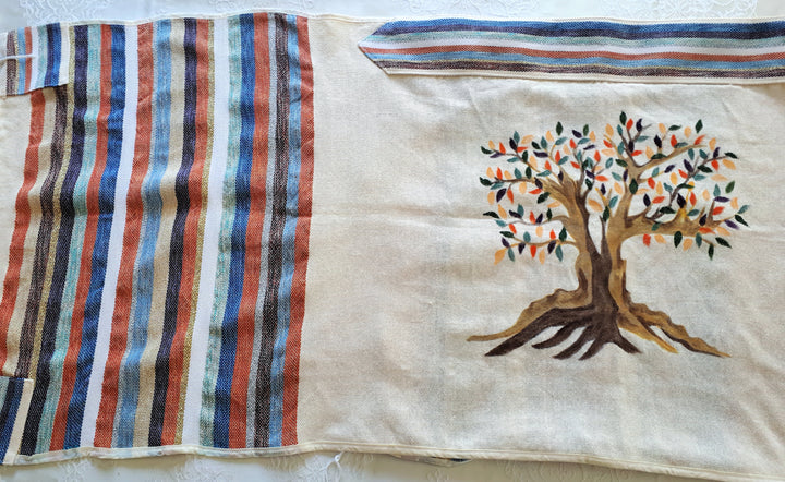 Custom Tallit, Tree of Life Art, Jewish Prayer Shawl, Jewish Gift Judaica, Woven Tallit White, Cotton Tallit Hebrew, Israeli Tallit HandmadeCustom Tallit, Tree of Life Art, Jewish Prayer Shawl, Jewish Gift Judaica, Woven Tallit White, Cotton Tallit Hebrew, Israeli Tallit Handmade